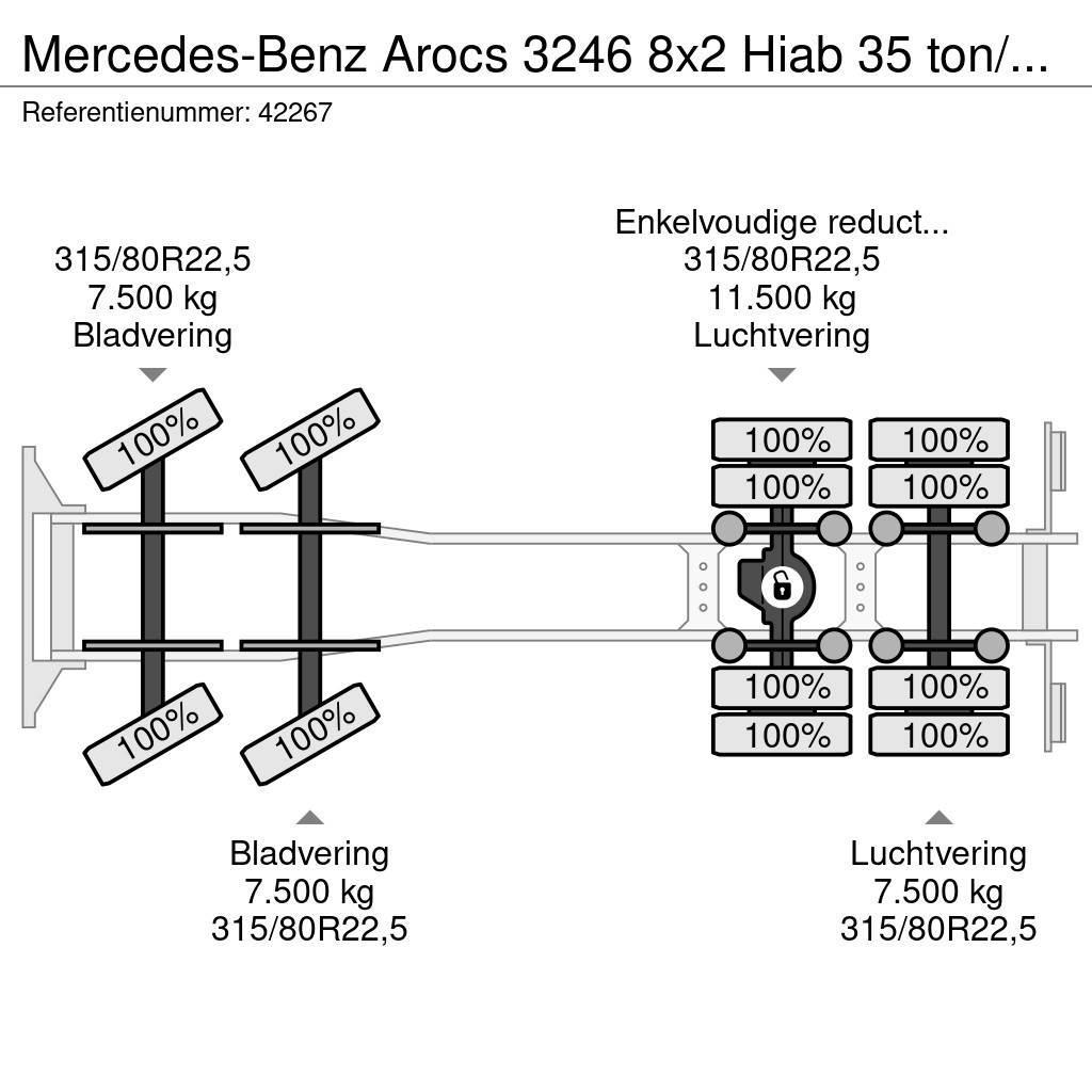 Mercedes-Benz Arocs 3246 8x2 Hiab 35 ton/meter laadkraan + Fly-J Kraner til alt terræn