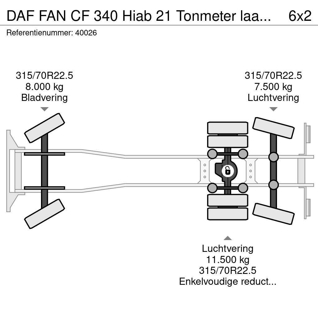 DAF FAN CF 340 Hiab 21 Tonmeter laadkraan Renovationslastbiler