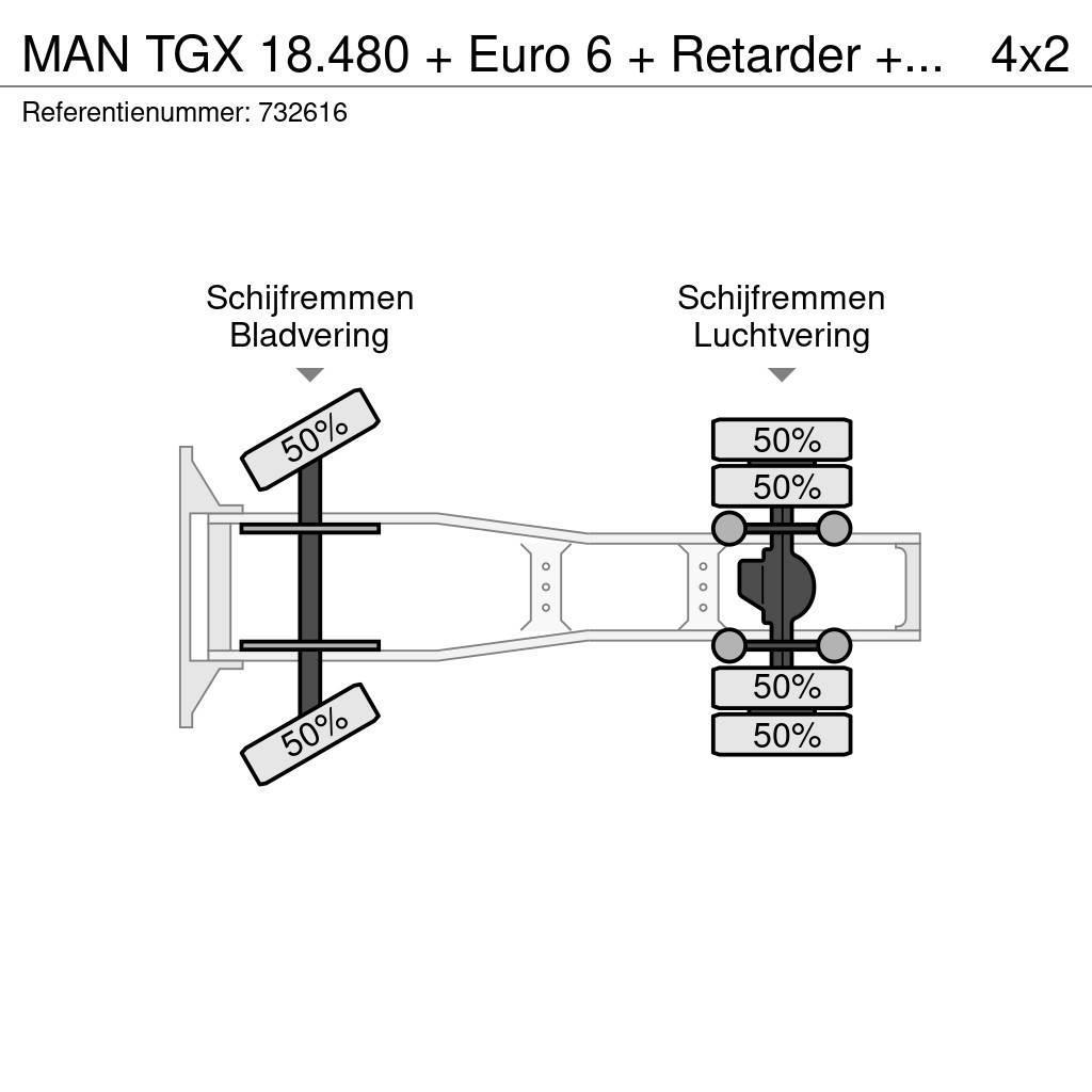 MAN TGX 18.480 + Euro 6 + Retarder + 3 pieces in stock Trækkere