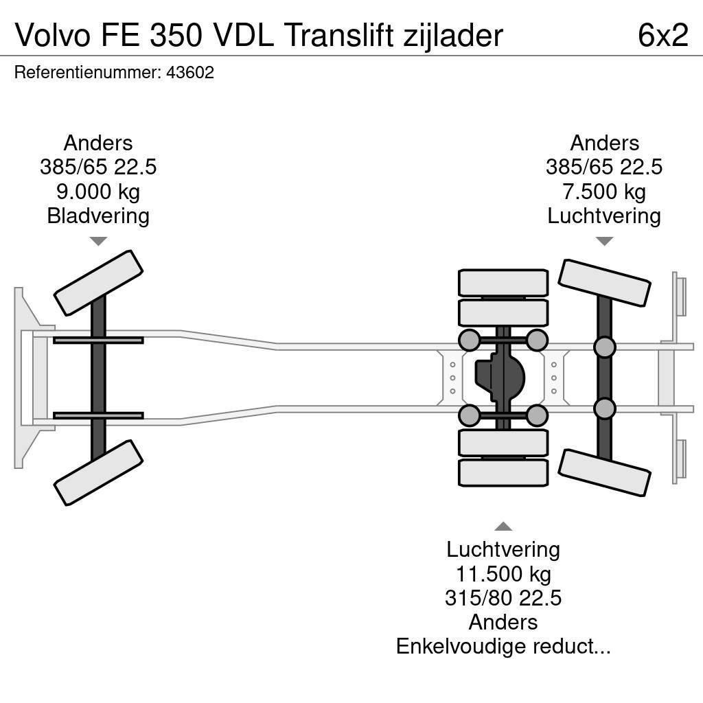 Volvo FE 350 VDL Translift zijlader Renovationslastbiler