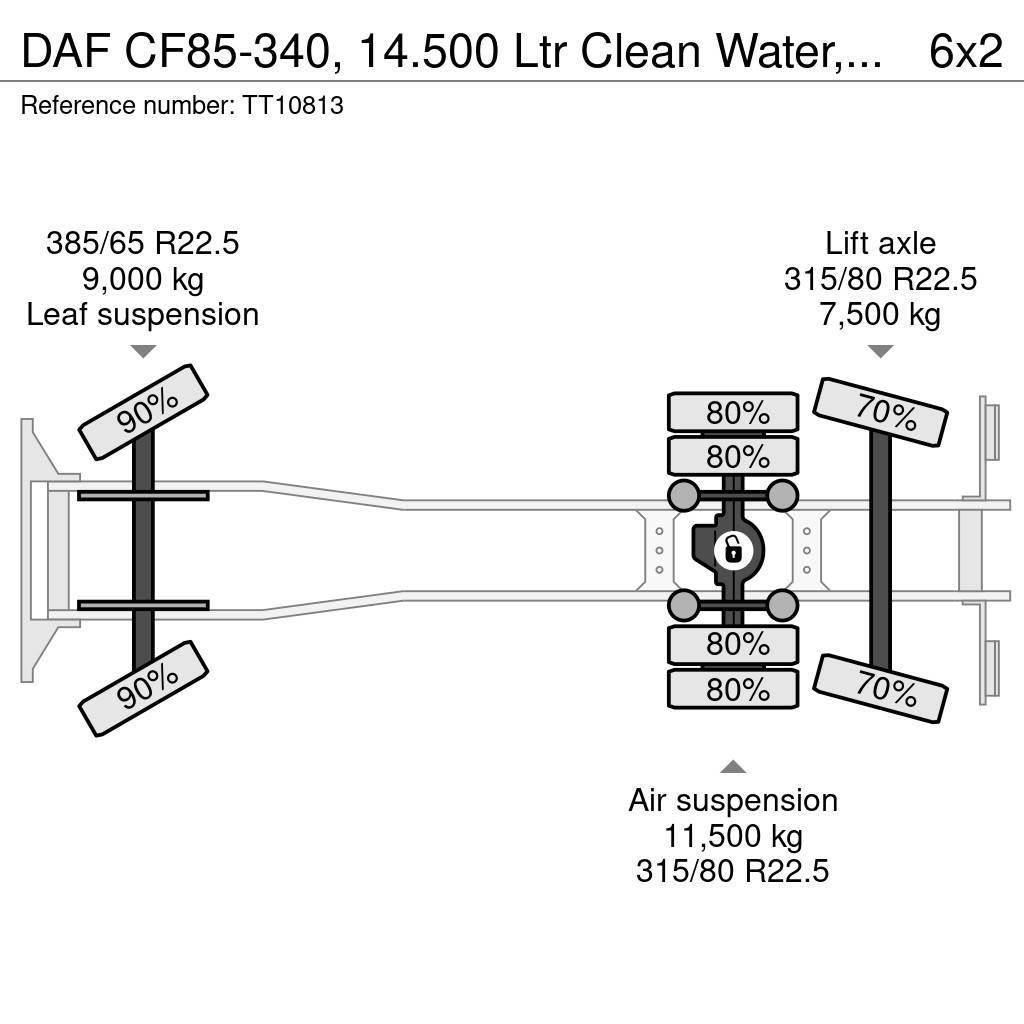 DAF CF85-340, 14.500 Ltr Clean Water, High-Pressure, E Tankbiler