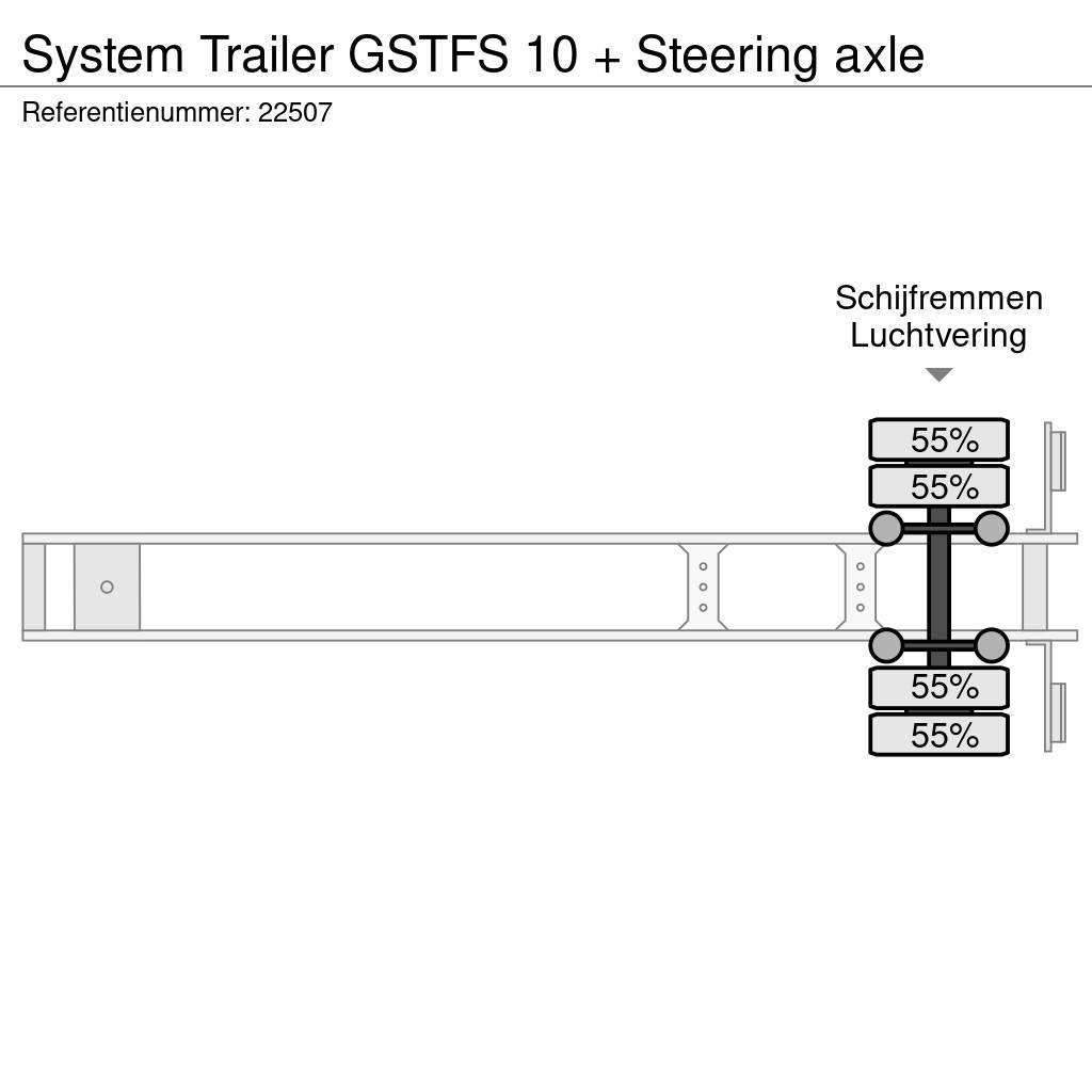  SYSTEM TRAILER GSTFS 10 + Steering axle Semi-trailer med fast kasse