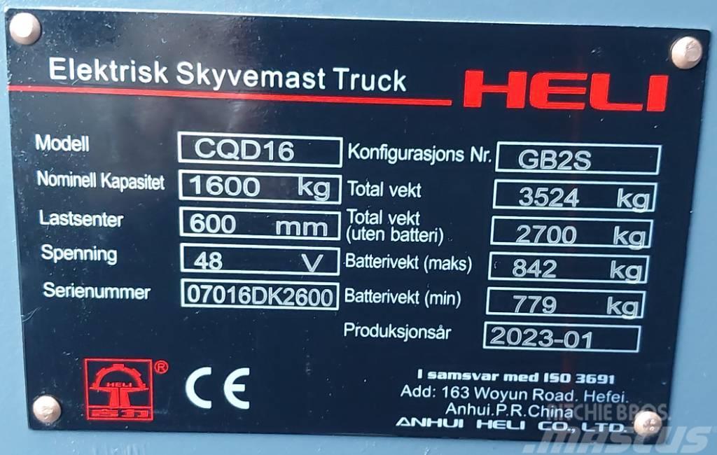 Heli 1,6 tonns skyvemast - 5,4 m LH (PÅ LAGER) Reachtruck