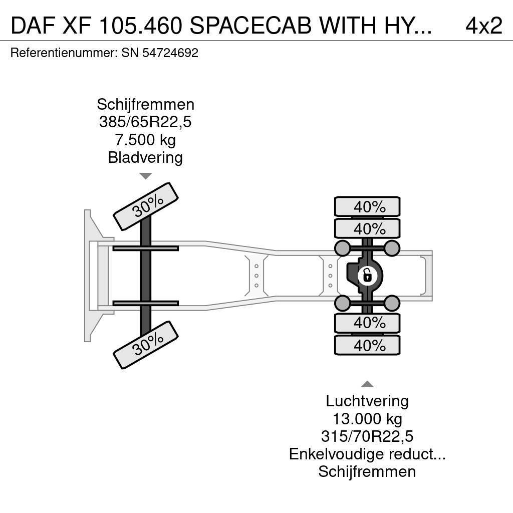 DAF XF 105.460 SPACECAB WITH HYDRAULIC KIT (ZF16 MANUA Trækkere