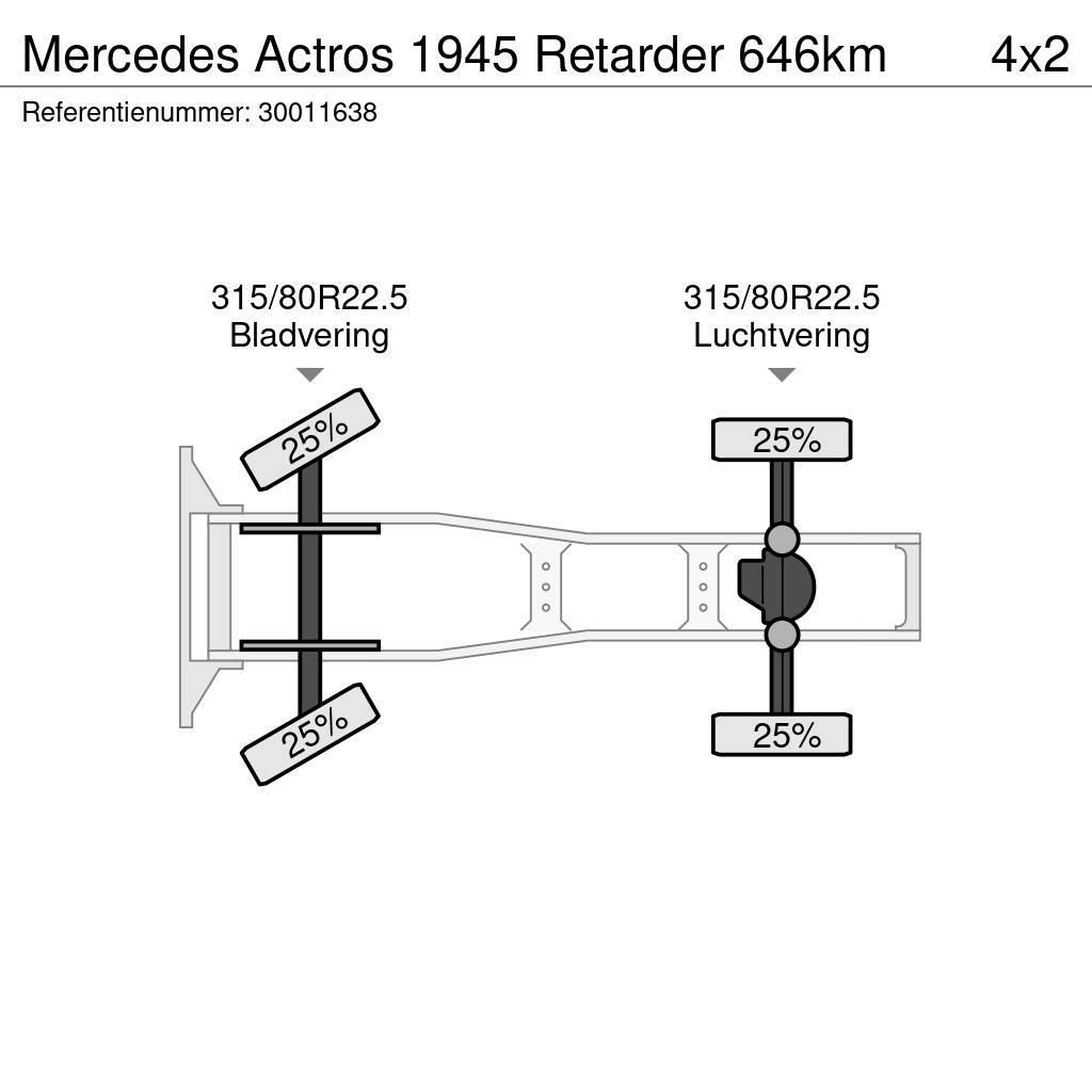Mercedes-Benz Actros 1945 Retarder 646km Trækkere