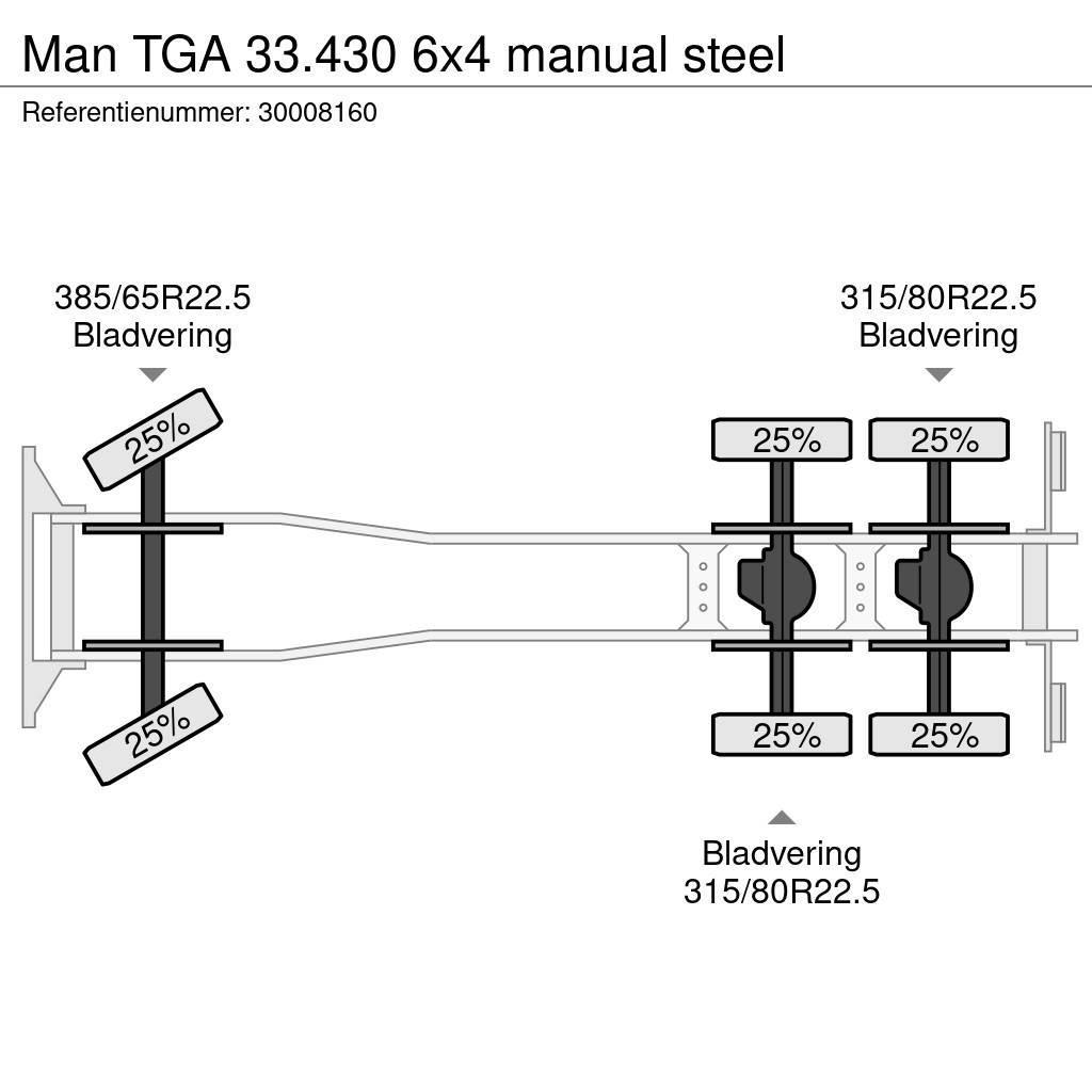 MAN TGA 33.430 6x4 manual steel Lastbiler med tip
