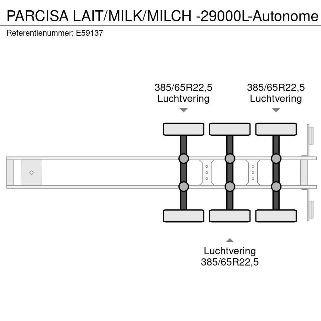  Parcisa LAIT/MILK/MILCH -29000L-Autonome Semi-trailer med Tank