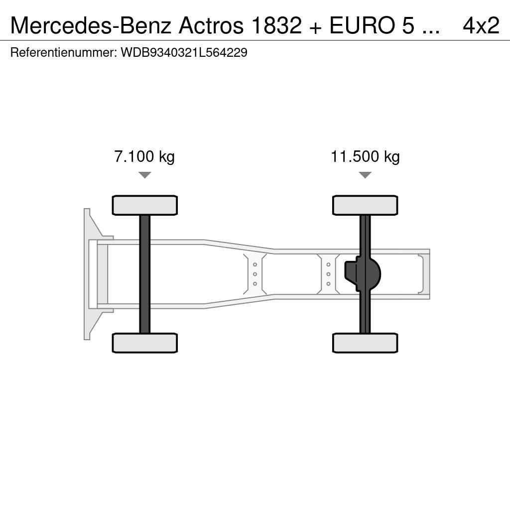 Mercedes-Benz Actros 1832 + EURO 5 + 6CYL 12L Trækkere