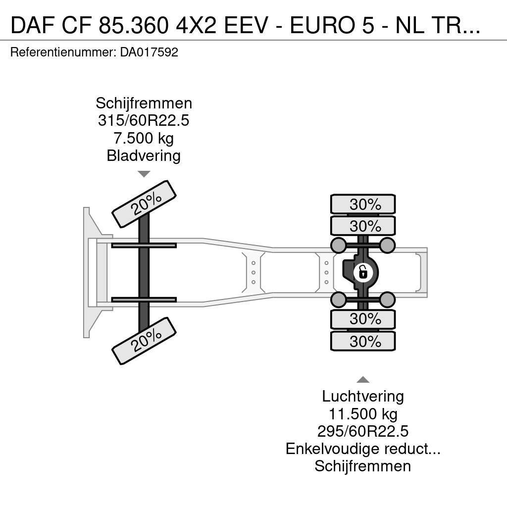 DAF CF 85.360 4X2 EEV - EURO 5 - NL TRUCK - MEGA - 736 Trækkere