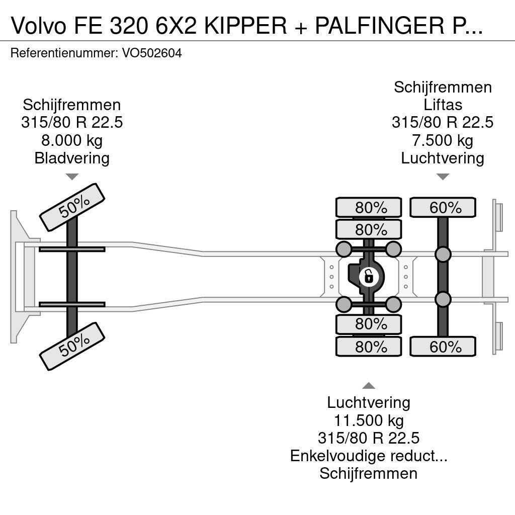 Volvo FE 320 6X2 KIPPER + PALFINGER PK12502 + REMOTE + M Lastbiler med tip