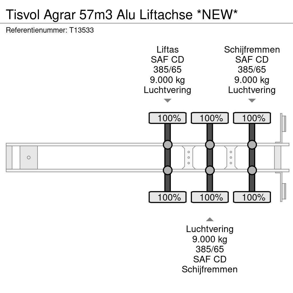  TISVOL Agrar 57m3 Alu Liftachse *NEW* Semi-trailer med tip