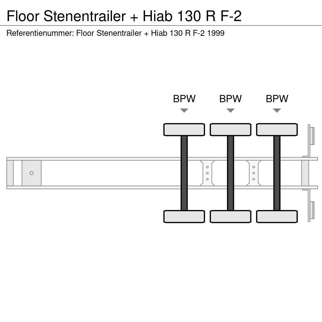 Floor Stenentrailer + Hiab 130 R F-2 Semi-trailer med lad/flatbed