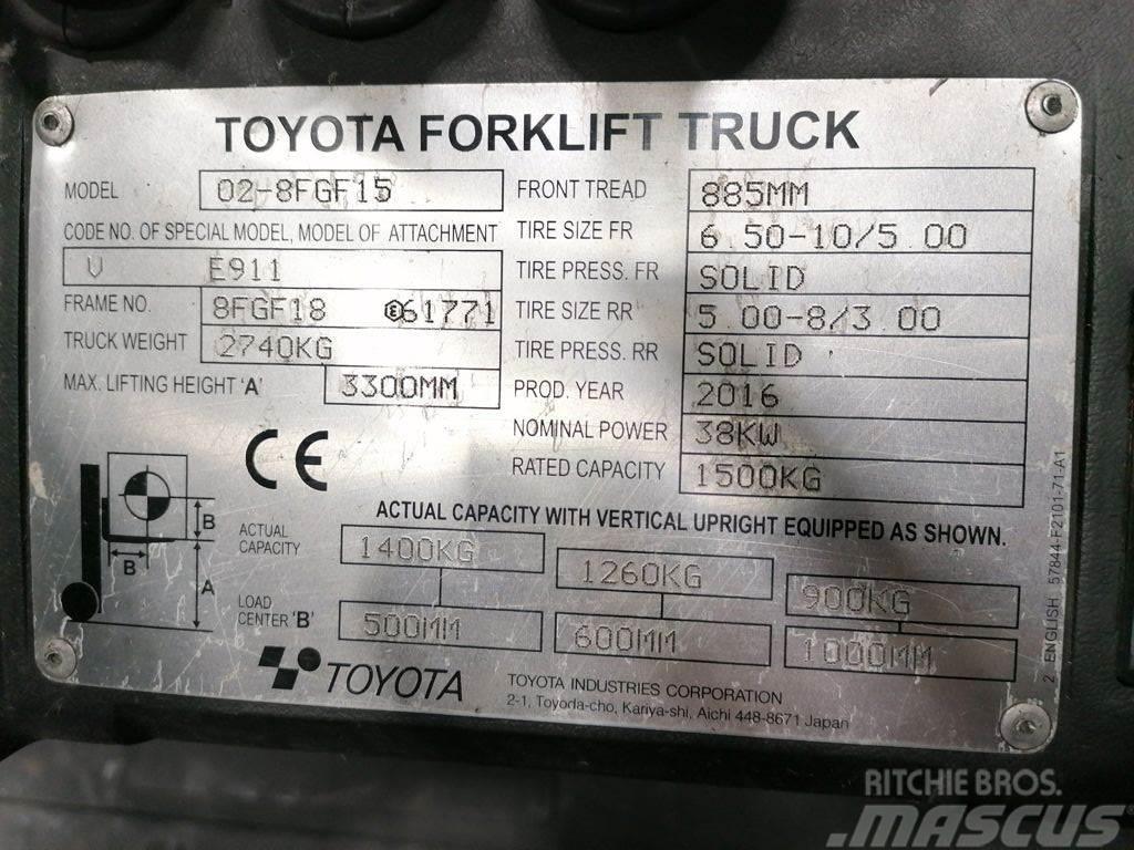 Toyota 02-8FGF15 LPG gaffeltrucks