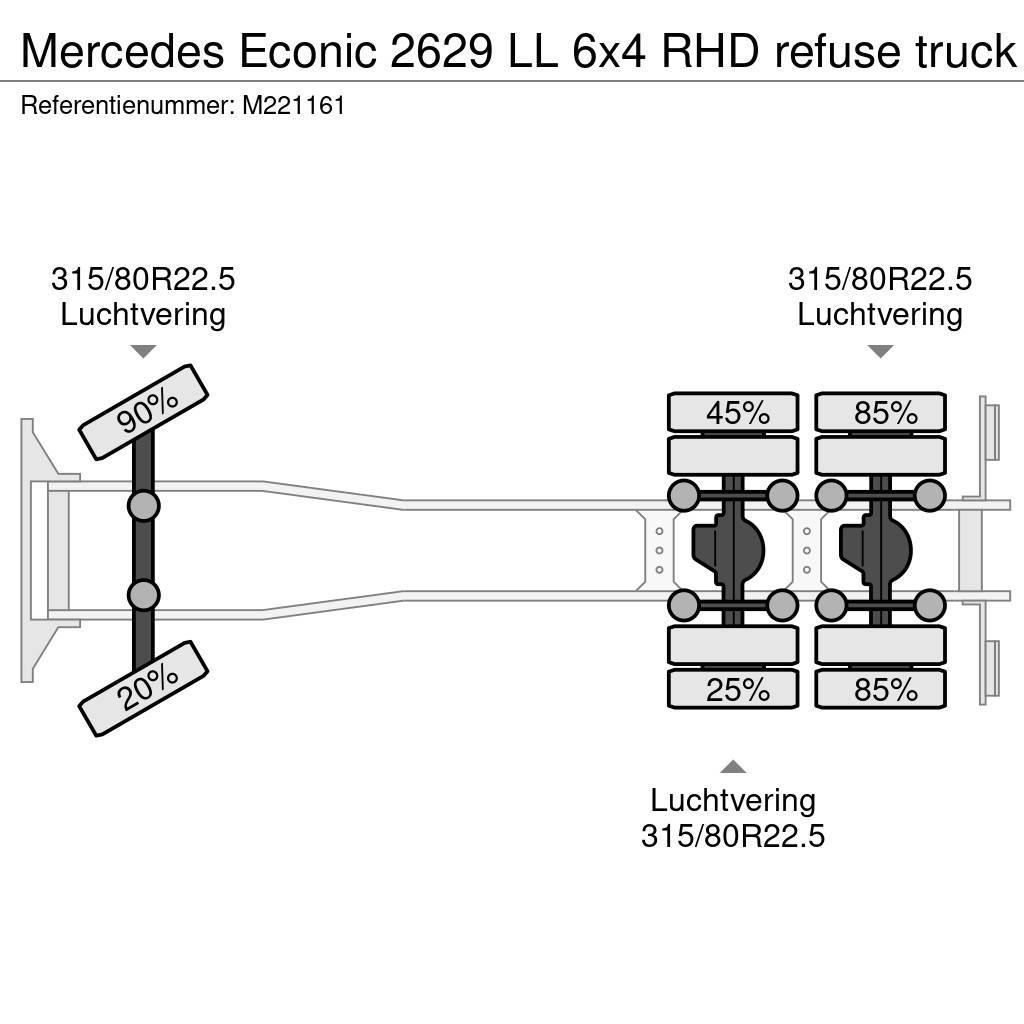Mercedes-Benz Econic 2629 LL 6x4 RHD refuse truck Renovationslastbiler
