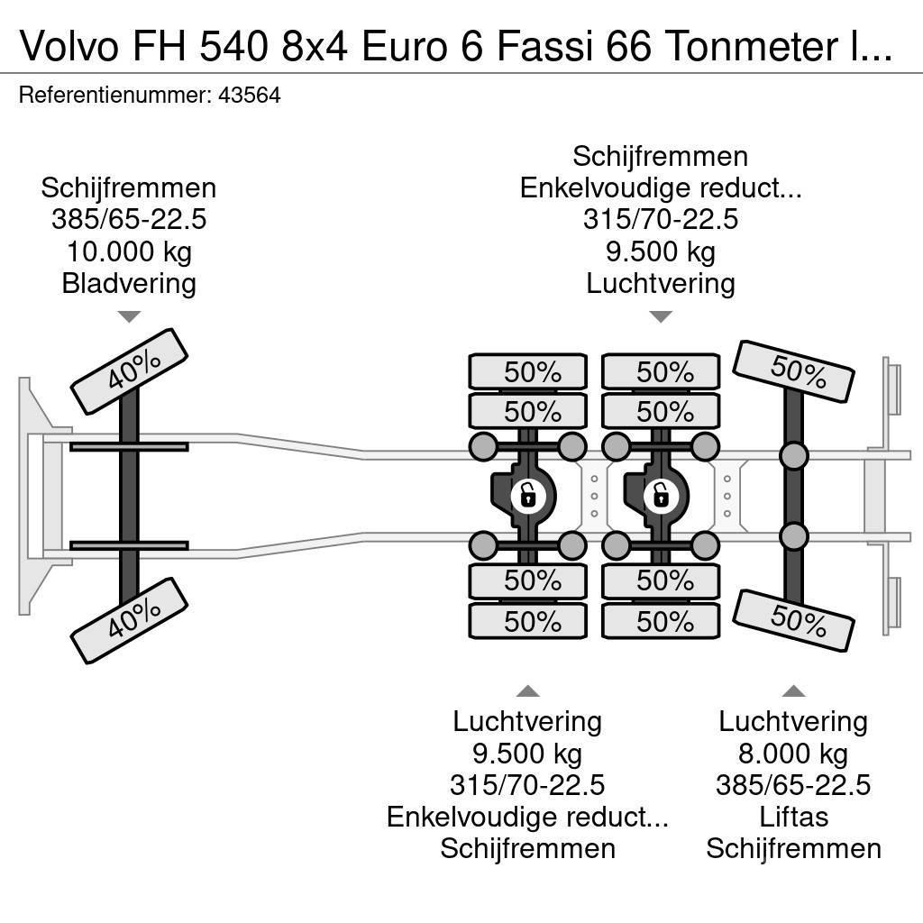 Volvo FH 540 8x4 Euro 6 Fassi 66 Tonmeter laadkraan + Fl Kraner til alt terræn
