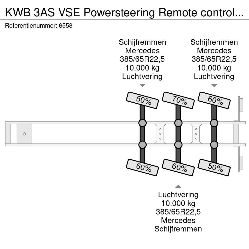  Kwb 3AS VSE Powersteering Remote controlled telesk Semi-trailer med lad/flatbed