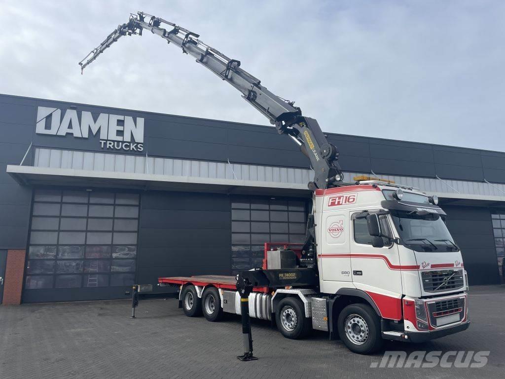 Volvo FH 16.580 8x4 Palfinger PK 74002 E + JIB PJ 170 E Kraner til alt terræn
