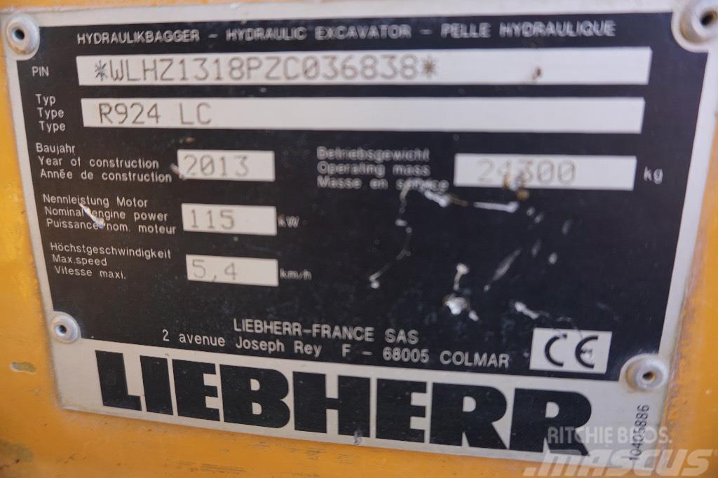 Liebherr R 924 LC Gravemaskiner på larvebånd