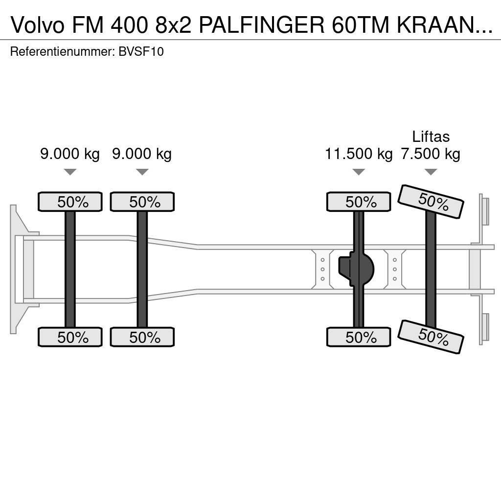 Volvo FM 400 8x2 PALFINGER 60TM KRAAN/KRAN!!EURO5!! Kraner til alt terræn