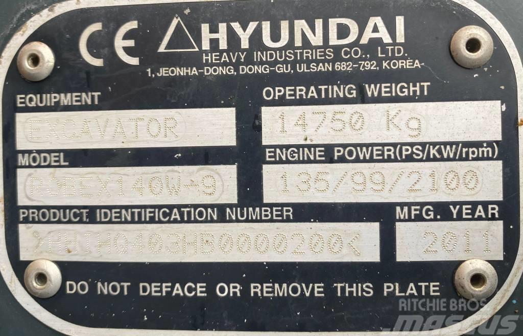 Hyundai Robex 140 W-9 Gravemaskiner på hjul