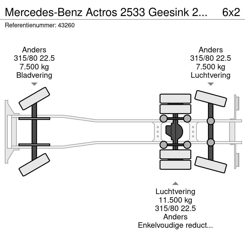 Mercedes-Benz Actros 2533 Geesink 23m³ GEC Welvaarts weegsysteem Renovationslastbiler