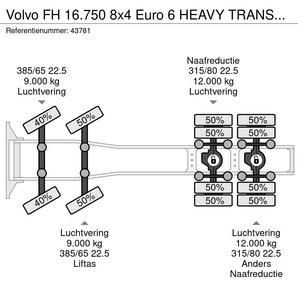 Volvo FH 16.750 8x4 Euro 6 HEAVY TRANSPORT 255 TON Trækkere