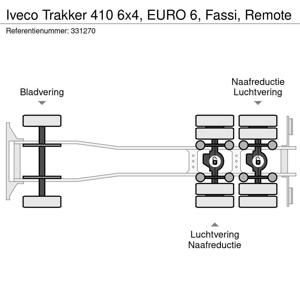 Iveco Trakker 410 6x4, EURO 6, Fassi, Remote Lastbil med lad/Flatbed