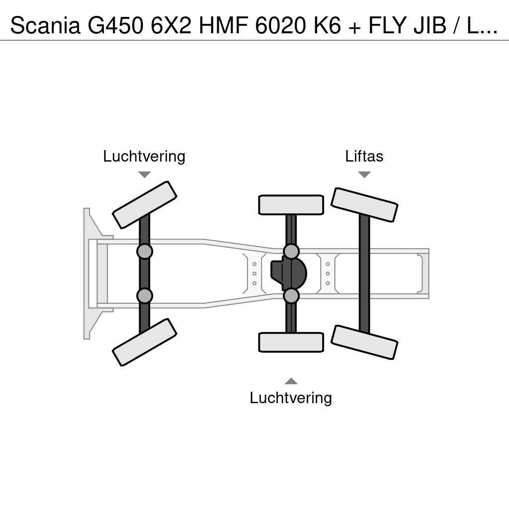 Scania G450 6X2 HMF 6020 K6 + FLY JIB / LIER / WINCH / 60 Trækkere