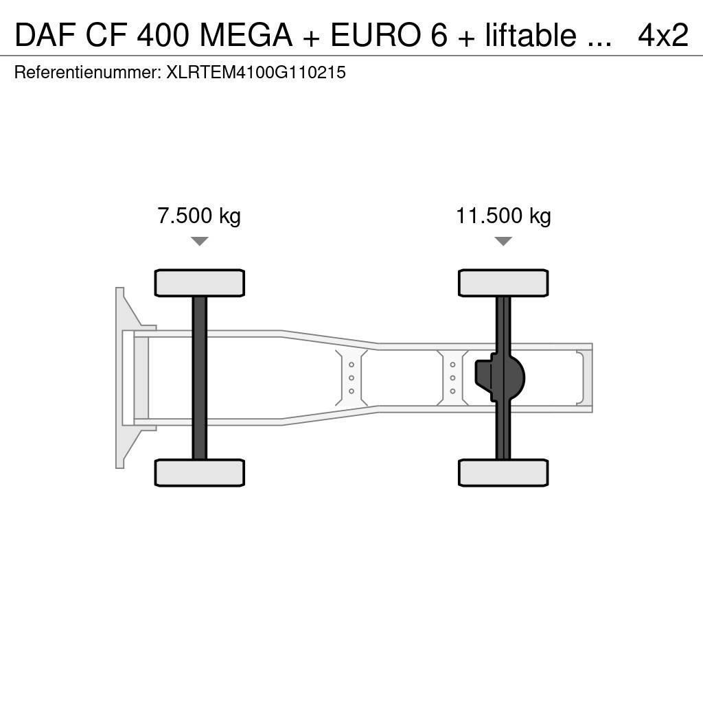 DAF CF 400 MEGA + EURO 6 + liftable 5th wheel Trækkere