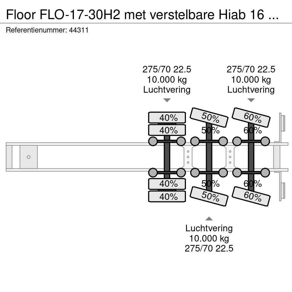 Floor FLO-17-30H2 met verstelbare Hiab 16 Tonmeter laadk Semi-trailer med lad/flatbed