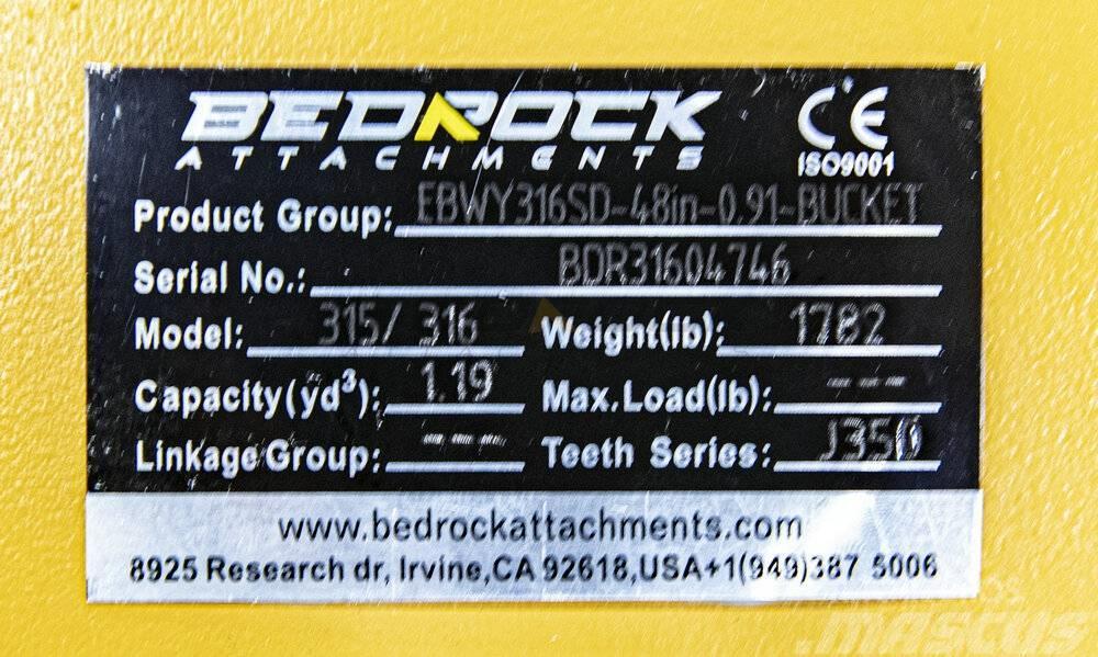 CAT 48" Severe Rock Bucket 315D/F,316E/F,318D2/E/F Andet tilbehør