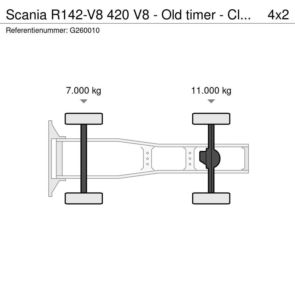 Scania R142-V8 420 V8 - Old timer - Clean chassis/cab/int Trækkere
