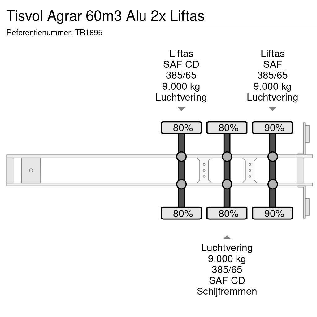 TISVOL Agrar 60m3 Alu 2x Liftas Semi-trailer med tip