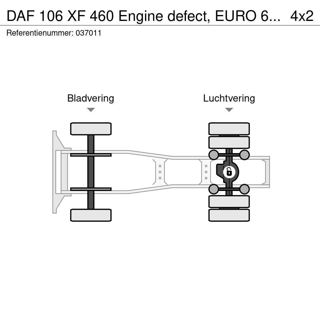 DAF 106 XF 460 Engine defect, EURO 6, Standairco Trækkere