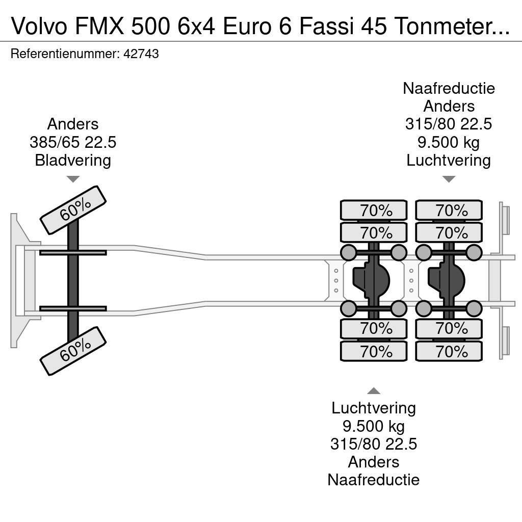Volvo FMX 500 6x4 Euro 6 Fassi 45 Tonmeter laadkraan Lastbil med lad/Flatbed