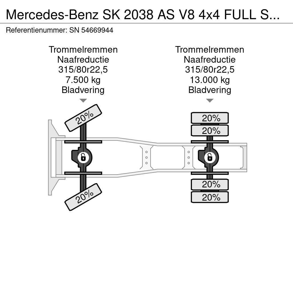 Mercedes-Benz SK 2038 AS V8 4x4 FULL STEEL SUSPENSION (ZF16 MANU Trækkere