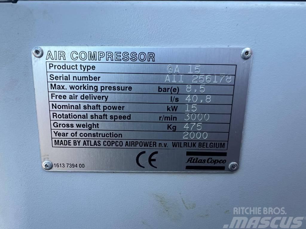 Atlas Copco Compressor, Kompressor GA 15 FF Kompressorer