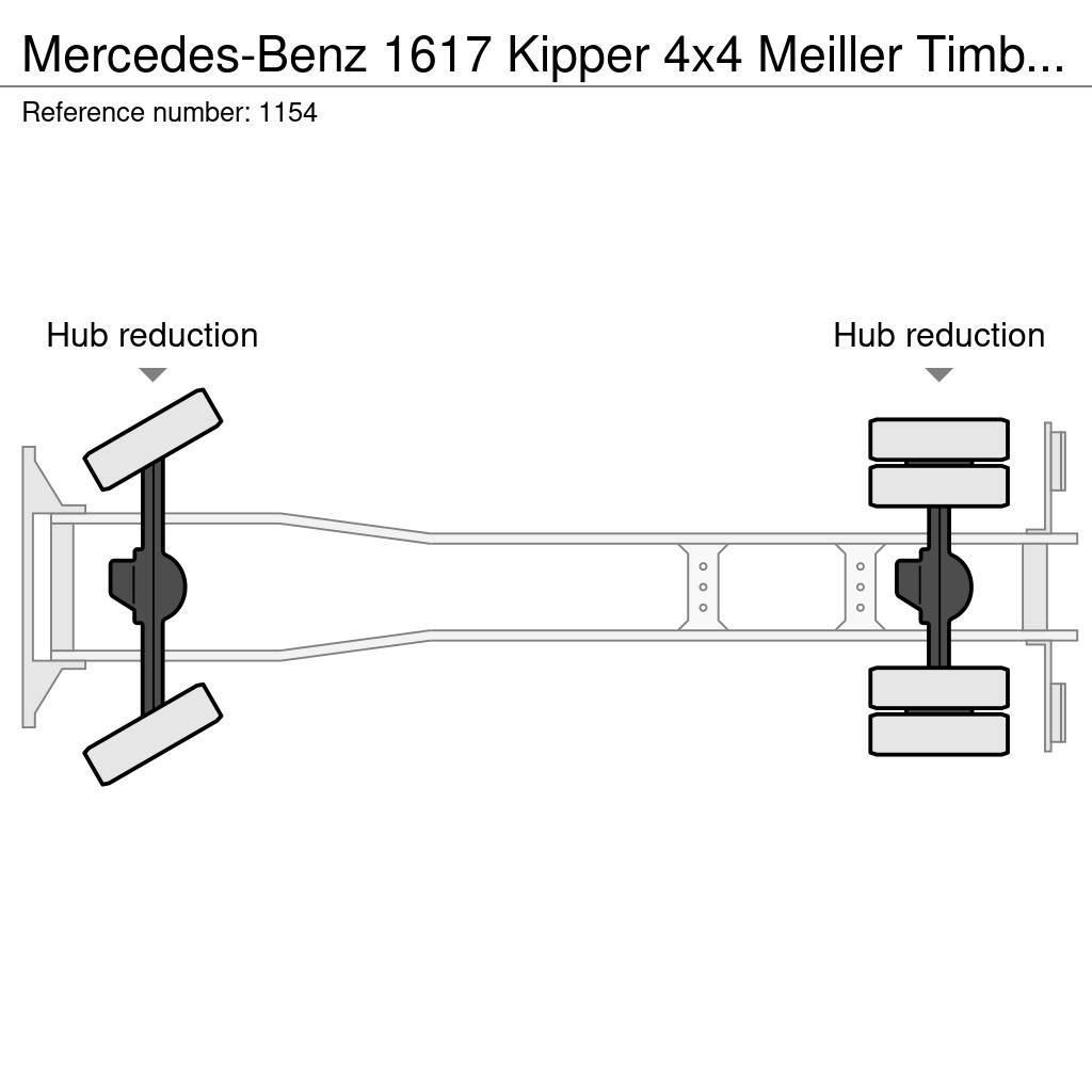 Mercedes-Benz 1617 Kipper 4x4 Meiller Timber Crane Big Axle Good Lastbiler med tip