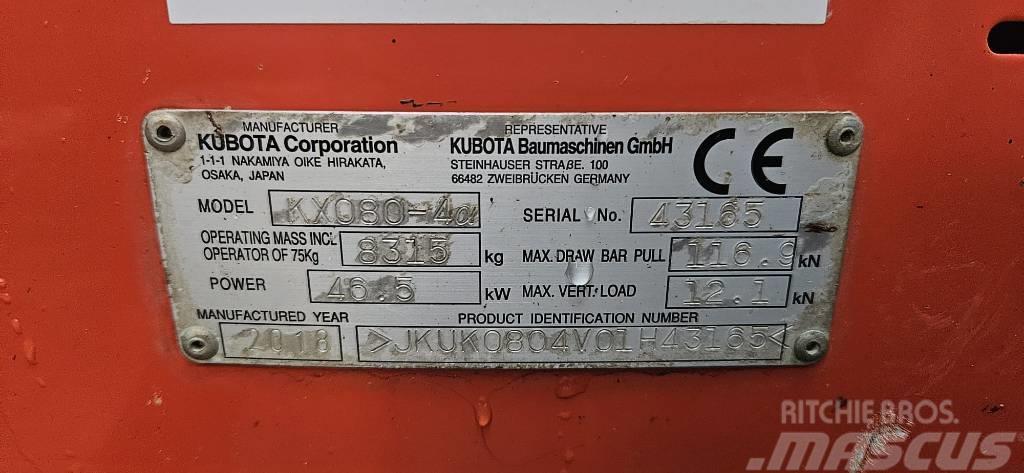 Kubota KX 080-4 Minigravemaskiner