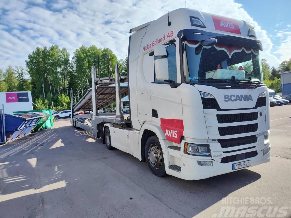 Scania R 410 (A4X2NB) + Rolfo Blizzard Autotransportere / Knæklad