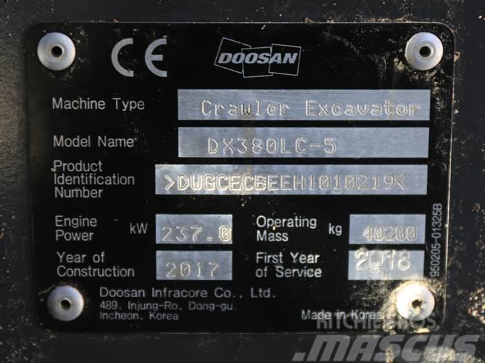 Doosan DX380LC-5 Gravemaskiner på larvebånd