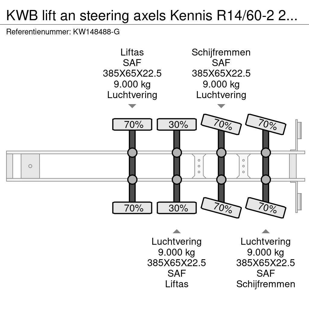  Kwb lift an steering axels Kennis R14/60-2 2015 Semi-trailer med lad/flatbed