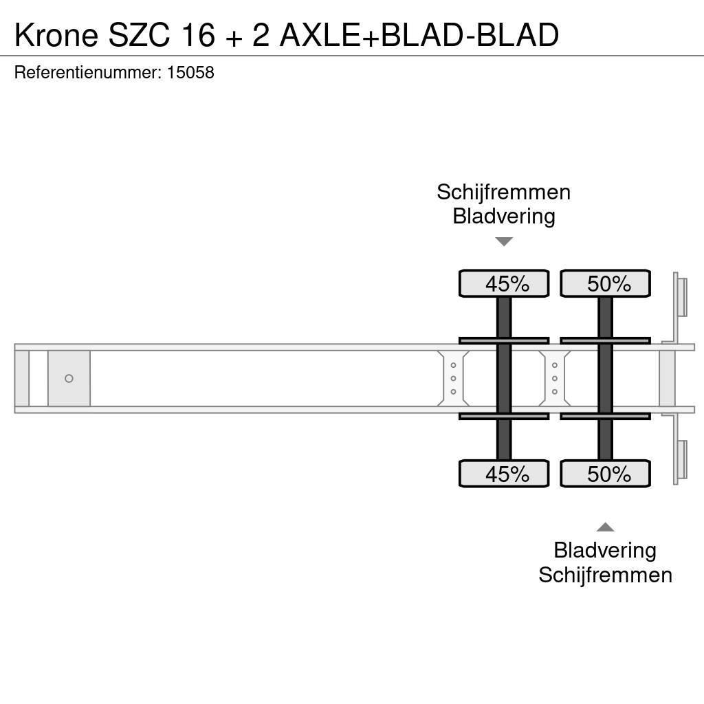Krone SZC 16 + 2 AXLE+BLAD-BLAD Semi-trailer med containerramme