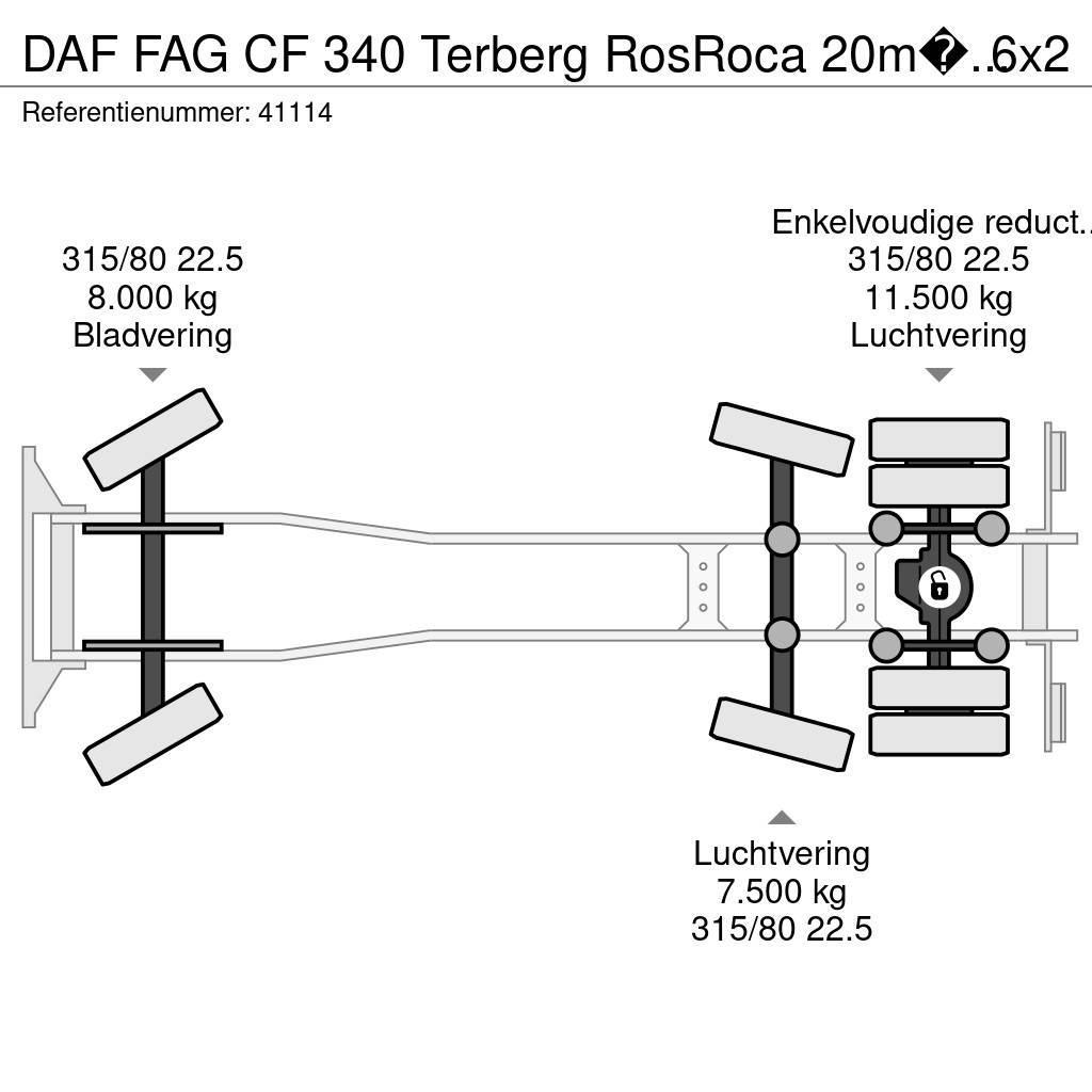 DAF FAG CF 340 Terberg RosRoca 20m³ + AE weighing syst Renovationslastbiler