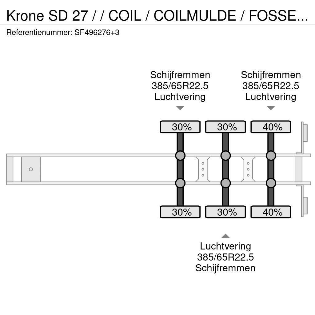 Krone SD 27 / / COIL / COILMULDE / FOSSE Á BOBINE Semi-trailer med lad/flatbed