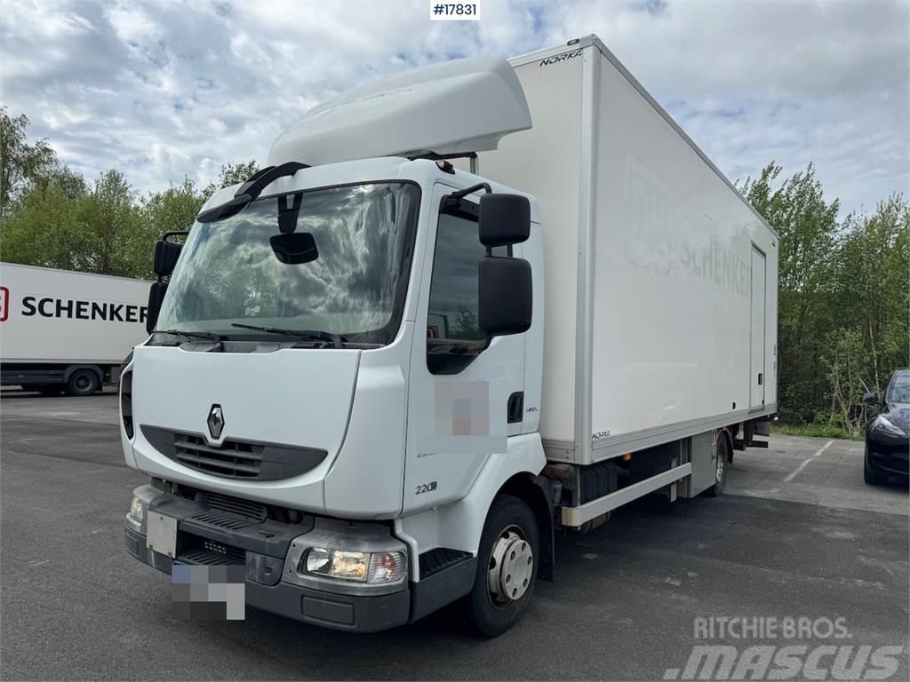 Renault Midlum 4x2 box truck w/ side door and lift. 136,00 Box body trucks