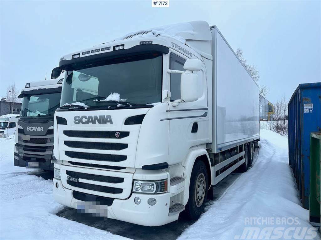 Scania G450 6x2 Box truck w/ fridge/freezer unit. Fast kasse