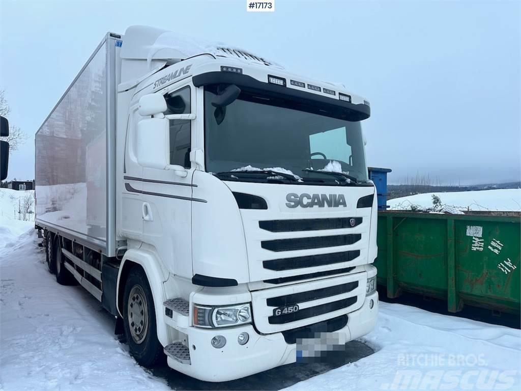 Scania G450 6x2 Box truck w/ fridge/freezer unit. Fast kasse