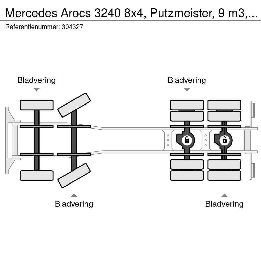 Mercedes-Benz Arocs 3240 8x4, Putzmeister, 9 m3, EURO 6 Betonbiler