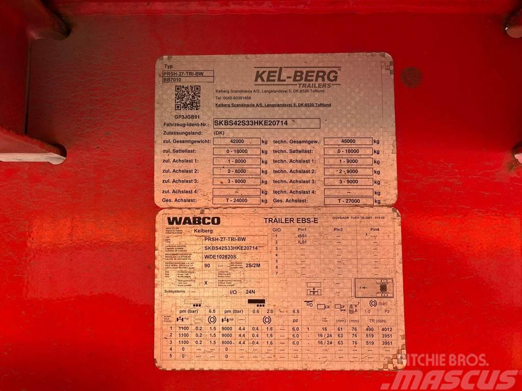 Kel-Berg PRSH-27-TRI-BW HIAB 228E-4 / PLATFORM L=12400 mm Semi-trailer med lad/flatbed